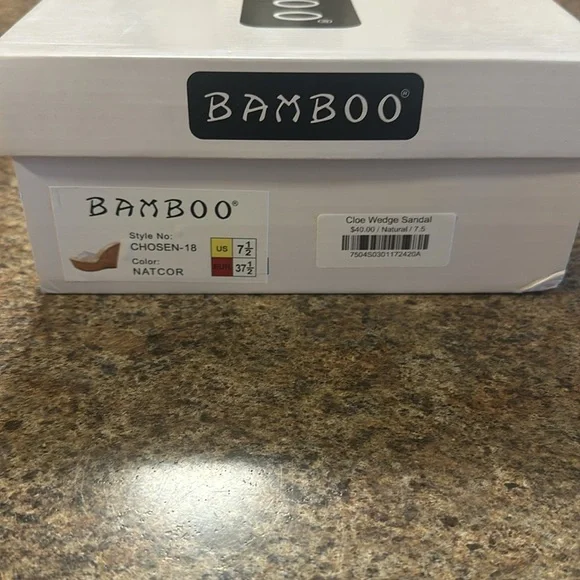 Bamboo Wedge Sandal Clear Strap Womens Size 7.5 Slip On Style - Picture 5 of 16